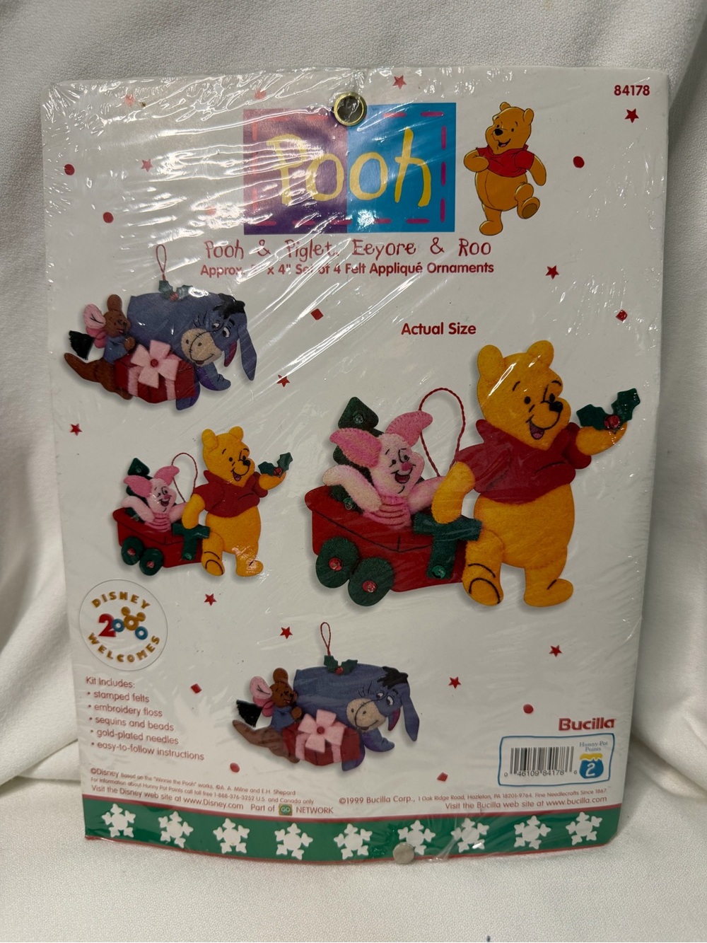 Bucilla Disney Winnie the Pooh Felt Ornament Kit 84178 Vintage 1999 Craft VGUC